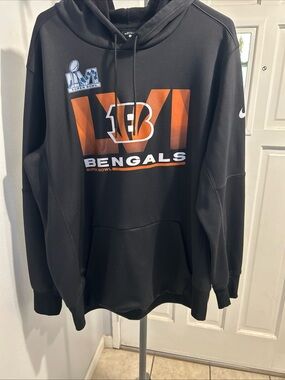 Nike Black & Orange Bengals Super Bowl Pullover Hoodie